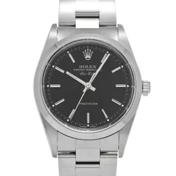 USED ROLEX AIR KING 14000M BLACK CASE SIZE 34×34MM MEN'S WATCH #611516