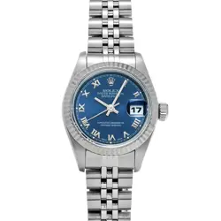 USED ROLEX DATEJUST 69174 BLUE CASE SIZE 26×26MM LADIES WATCH #614816