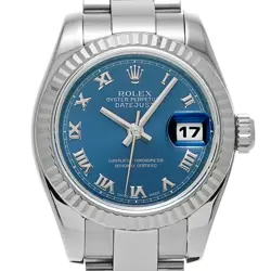 USED ROLEX Datejust 179174 Blue Case Size 26×26mm Ladies Watch #634516