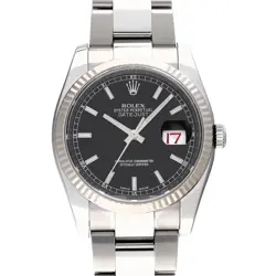 USED ROLEX DATEJUST 116234 BLACK CASE SIZE 36×36MM MEN'S WATCH #614816