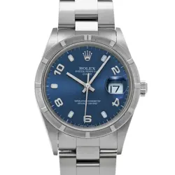 USED ROLEX OYSTER PERPETUAL DATE 15210 BLUE MEN'S WATCH #612016