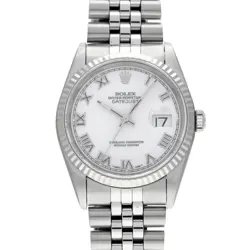 USED ROLEX DATEJUST 16234 WHITE CASE SIZE 36×36MM MEN'S WATCH #6611416