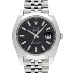USED ROLEX DATEJUST 41 126300 BLACK CASE SIZE 41×41MM MEN'S WATCH #632316