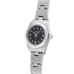 USED ROLEX Oyster Perpetual 76080 Black Case Size 24×24mm Ladies Watch #62916