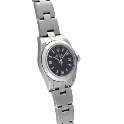 USED ROLEX Oyster Perpetual 76080 Black Case Size 24×24mm Ladies Watch #62916