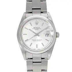 USED ROLEX OYSTER PERPETUAL DATE 15200 SILVER MEN'S WATCH #611316
