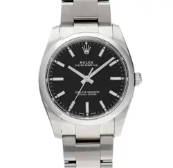 USED ROLEX OYSTER PERPETUAL 114200 BLUE CASE SIZE 34×34MM MEN'S WATCH #621216