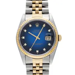 USED ROLEX DATEJUST 16233G BLUE CASE SIZE 36×36MM MEN'S WATCH #615716