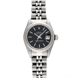 USED ROLEX DATEJUST 69174 BLACK CASE SIZE 26×26MM LADIES WATCH #664816