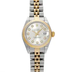 USED ROLEX DATEJUST 179173G SILVER CASE SIZE 26×26MM LADIES WATCH #611016