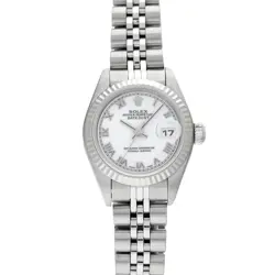 USED ROLEX DATEJUST 69174 WHITE CASE SIZE 26×26MM LADIES WATCH #654816