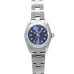 USED ROLEX OYSTER PERPETUAL LADY 76080 BLUE LADIES WATCH #61916