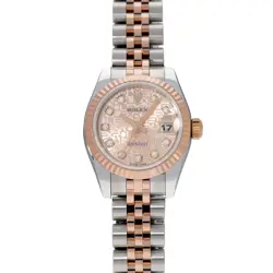 USED ROLEX DATEJUST 179171G PINK CASE SIZE 26×26MM LADIES WATCH #622016