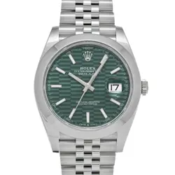USED ROLEX DATEJUST 41 126300 GREEN CASE SIZE 41×41MM MEN'S WATCH #612316