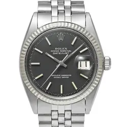 USED ROLEX DATEJUST 1601 BLACK CASE SIZE 36MM X 36MM MEN'S WATCH #642716