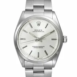 USED ROLEX OYSTER PERPETUAL 1002 SILVER MEN'S WATCH #611516
