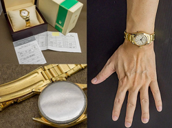 ROLEX Oyster Ref.4220 GP case unisex ivory dial Manual winding overhauled watch