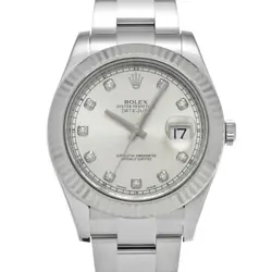 USED ROLEX DATEJUST II 116334G SILVER CASE SIZE 41×41MM MEN'S WATCH #62216