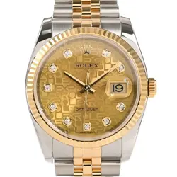 USED ROLEX DATEJUST 116233G YELLOW CASE SIZE 36MM MEN'S WATCH #64616