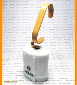 GENUINE 1980S ROLEX AD SOLID WHITE MARBLE WATCH DISPLAY STAND WITH C-CLIP HOLDER