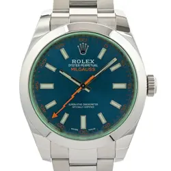 USED ROLEX MILGAUSS 116400GV BLUE CASE SIZE 40MM MEN'S WATCH #622816