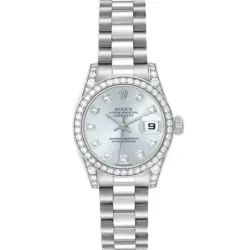 ROLEX DATEJUST PRESIDENT PLATINUM DIAMOND LADIES WATCH 179159