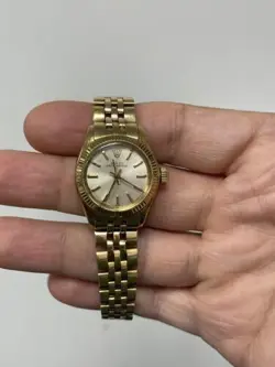 Vintage 18K Yellow Gold Rolex Oyster Perpetual 26MM Ladies Watch Solid Gold