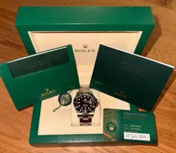 NEW ROLEX SUBMARINER 126610LN SILVER OYSTER BRACELET WITH BLACK BEZEL