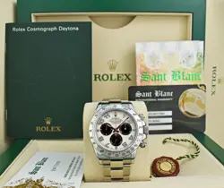 ROLEX 40MM STAINLESS STEEL DAYTONA PANDA DIAL FAT BUCKLE 116520 SANT BLANC
