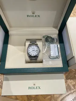 ROLEX DJ 36MM STAINLESS STEEL WHITE ROMAN DIAL AUTO. WATCH 126200 B&P COMPLETE.
