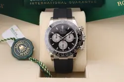 ROLEX DAYTONA BABY LE MANS 18K WHITE GOLD OYSTERFLEX BLACK DIAL WATCH 126519LN