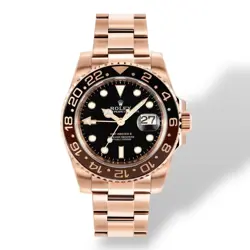 PRE-OWNED 2021 ROLEX GMT-MASTER II ROSE GOLD 126715CHNR W/ BOX & CARD