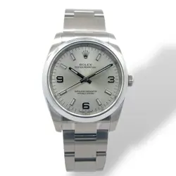 PRE-OWNED ROLEX STAINLESS STEEL OYSTER PERPETUAL , SILVER DIAL 114200 34MM