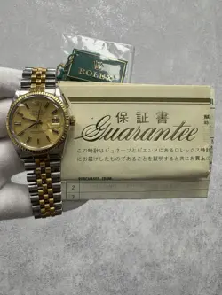 ROLEX DATEJUST 16013 WITH PAPERS 18K TWO TONE JUBILEE 36MM CHAMPAGNE DIAL