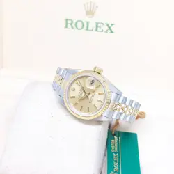 ROLEX 26MM 18K HALF YELLOW GOLD CHAMPAGNE STICKS DATEJUST REF: 69173 (E)
