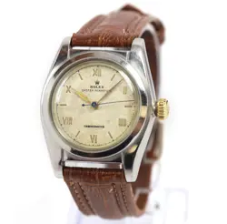 ROLEX OYSTER PERPETUAL CHRONOMETER 3372 32MM BEIGE DIAL STAINLESS STEEL
