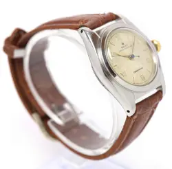 Rolex Oyster Perpetual Chronometer 3372 32MM Beige Dial Stainless Steel