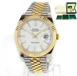 2023 ROLEX DATEJUST 126333 41MM WHITE DIAL 18K YELLOW GOLD TWO-TONE BOX PAPERS