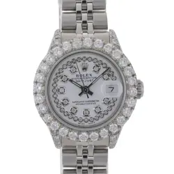 ROLEX DATEJUST 69174 CUSTOM DIAMOND BEZEL & DIAL 26MM LADIES WATCH