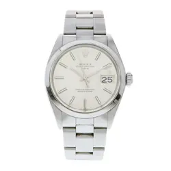 ROLEX OYSTER PERPETUAL DATE SILVER DIAL STAINLESS STEEL AUTOMATIC