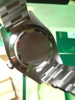 Rolex Milgauss 116400GV Blue Dial Green Crystal Stainless Steel 40mm Box Papers