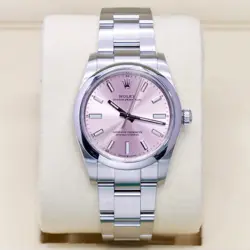 ROLEX 124200 OYSTER PERPETUAL 34MM STAINLESS STEEL PINK DIAL 2023 BOX & PAPERS