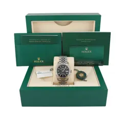 ROLEX DATEJUST 126234 STEEL REF 126234 BLACK INDEX JUBILEE 18K FLUTED BEZEL 2022
