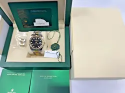 ROLEX DATEJUST 41 STEEL 18K YELLOW GOLD BLACK DIAMOND DIAL WATCH 126333 FULL SET
