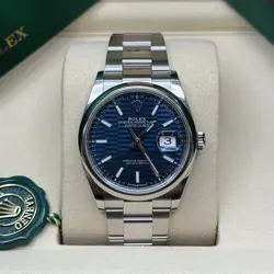 ROLEX DATEJUST NEW 2024 BLUE MOTIF DIAL STAINLESS STEEL OYSTER BRACELET