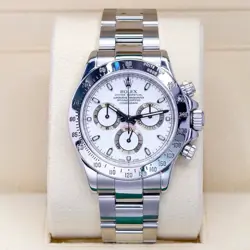 ROLEX COSMOGRAPH DAYTONA 116520 WHITE DIAL REHAUT ENGRAVED STAINLESS STEEL 40MM
