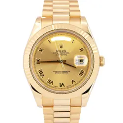 ROLEX DAY-DATE II CHAMPAGNE YELLOW GOLD 218238 NO BOX NO PAPERS *READ DESC*