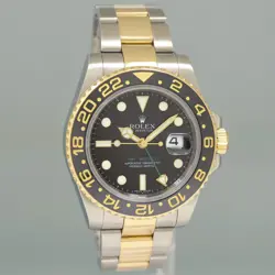 2017 MINT Rolex GMT-Master II 2 Ceramic 116713 Black Two Tone Steel Gold Watch