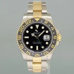 2017 MINT Rolex GMT-Master II 2 Ceramic 116713 Black Two Tone Steel Gold Watch