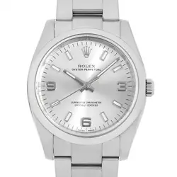 ROLEX OYSTER PERPETUAL 114200 SILVER 369 WHITE BAR RANDOM NUMBER SECOND HAND...